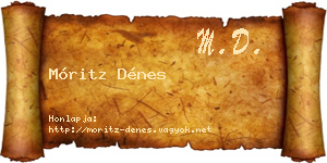 Móritz Dénes névjegykártya