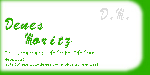 denes moritz business card